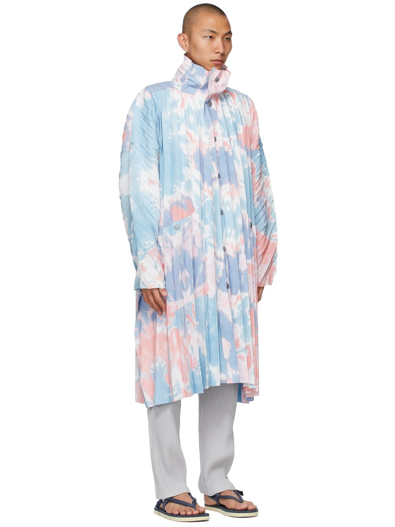 ISSEY MIYAKE tie-dye pleated coat outlook