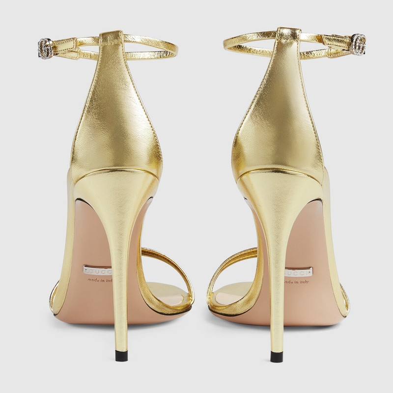 Women's heeled metallic sandal 3