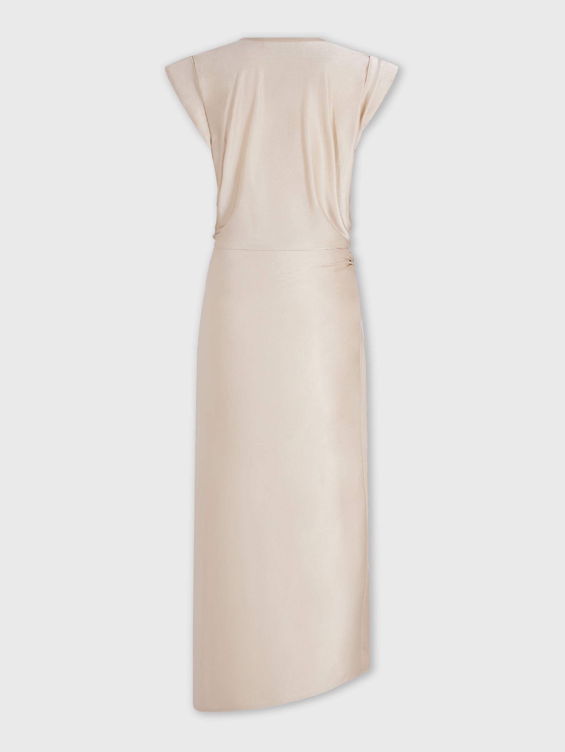 NUDE DRAPÉ PRESSION DRESS WITH SIGNATURE PIERCING - 5