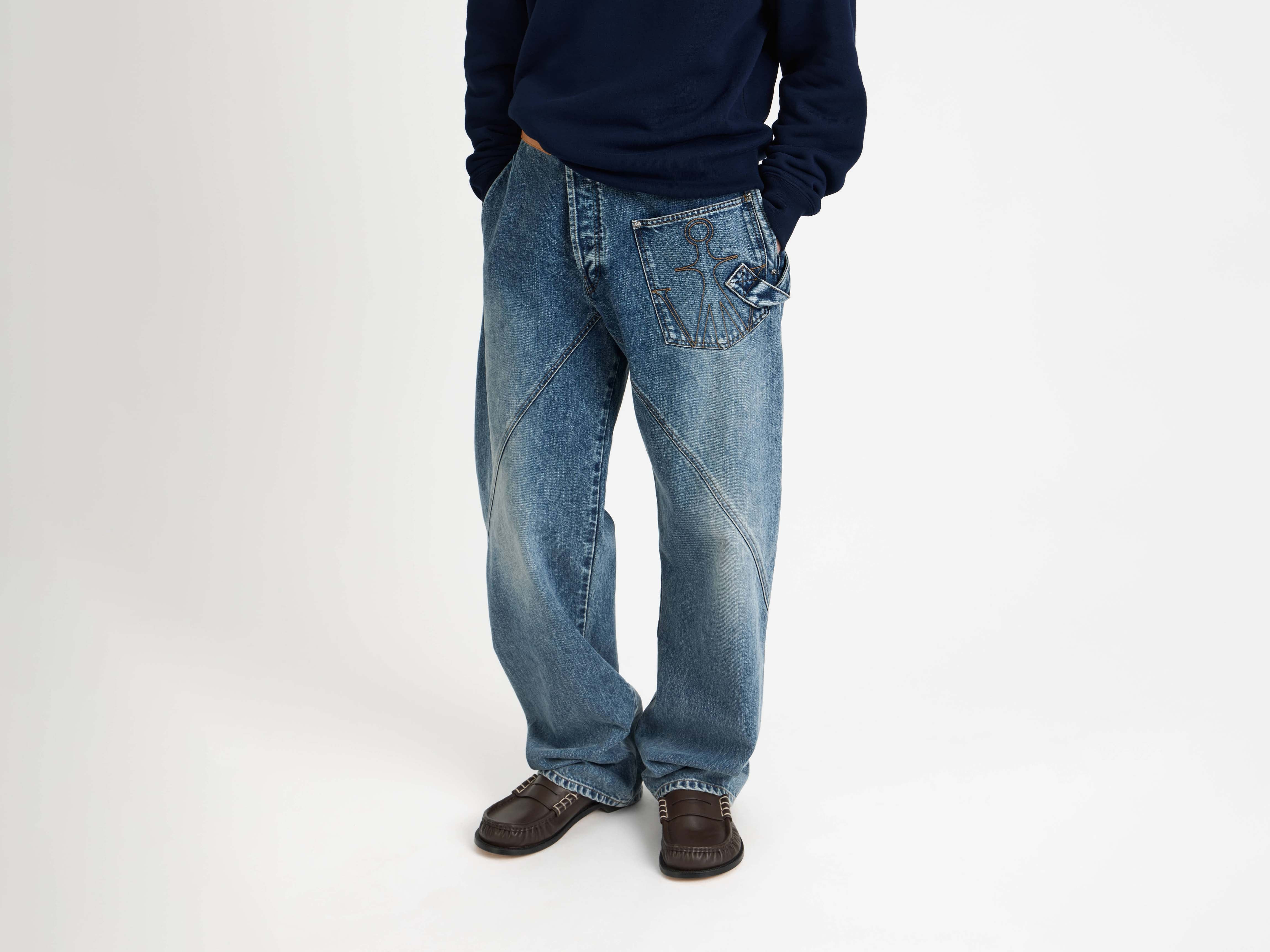 TWISTED WORKWEAR JEANS IN MID BLUE - 5