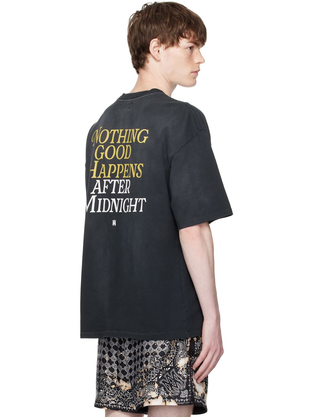 Black 'AMIRI Nights' Oversized T-shirt - 3