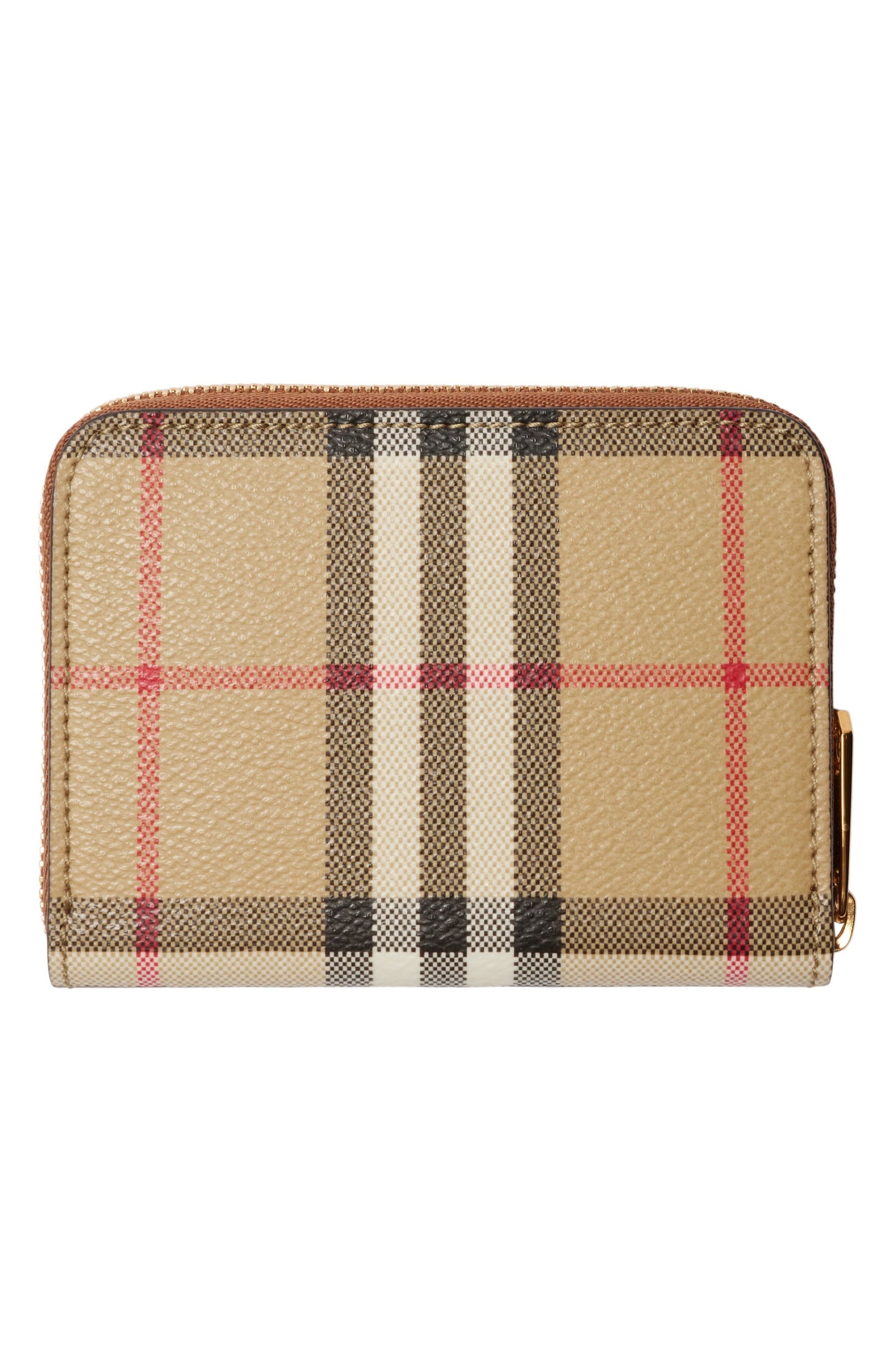 burberry Small Check Leather Zip Wallet in Archive Beige at Nordstrom - 4