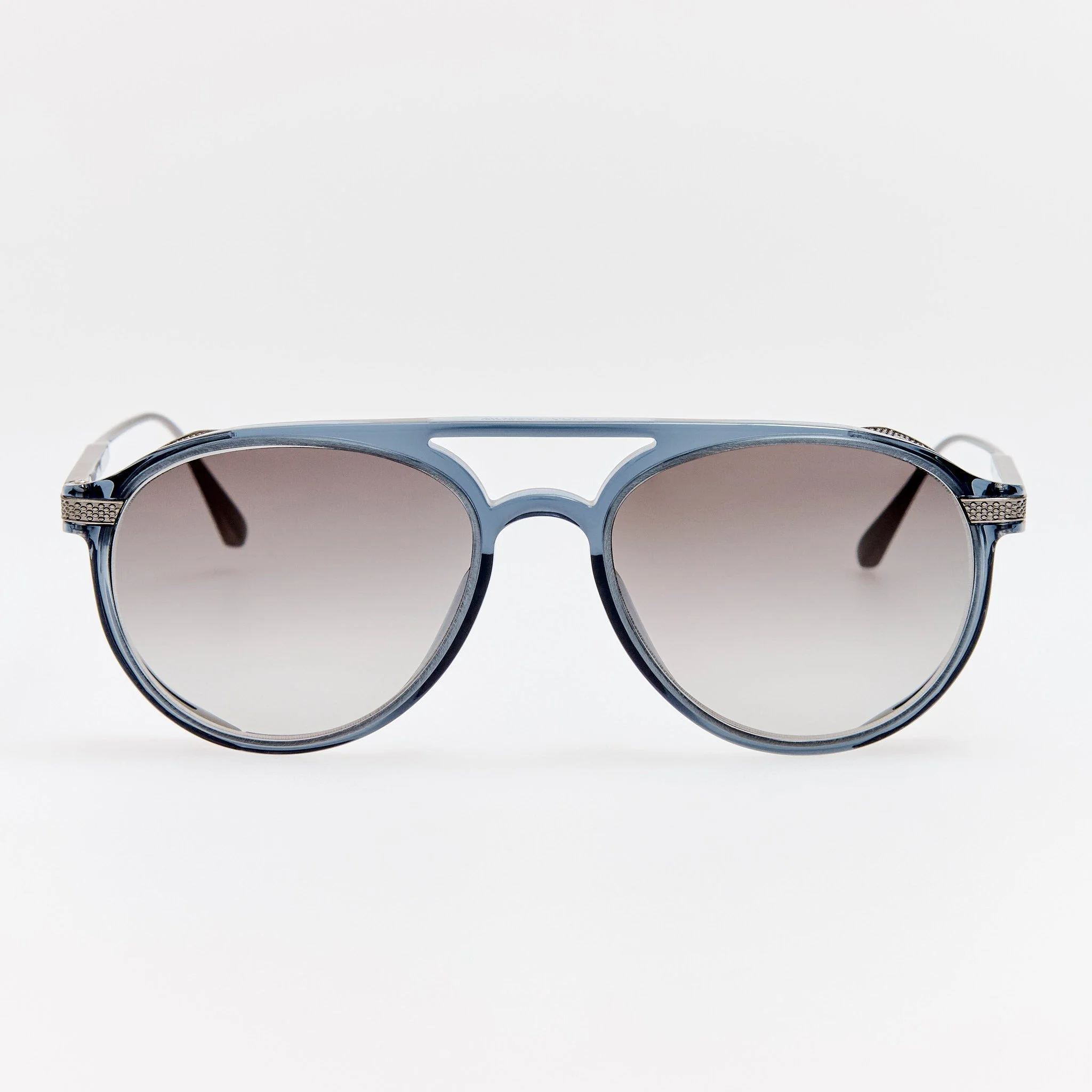 Sutton Sunglasses in Antique White Gold and Navy - 1