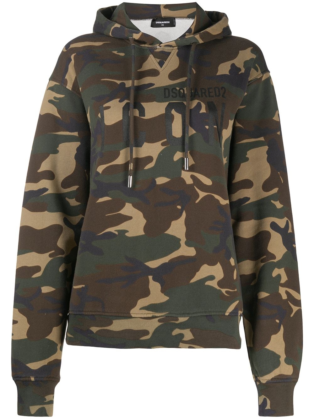 camouflage print hooded sweatshirt - 1