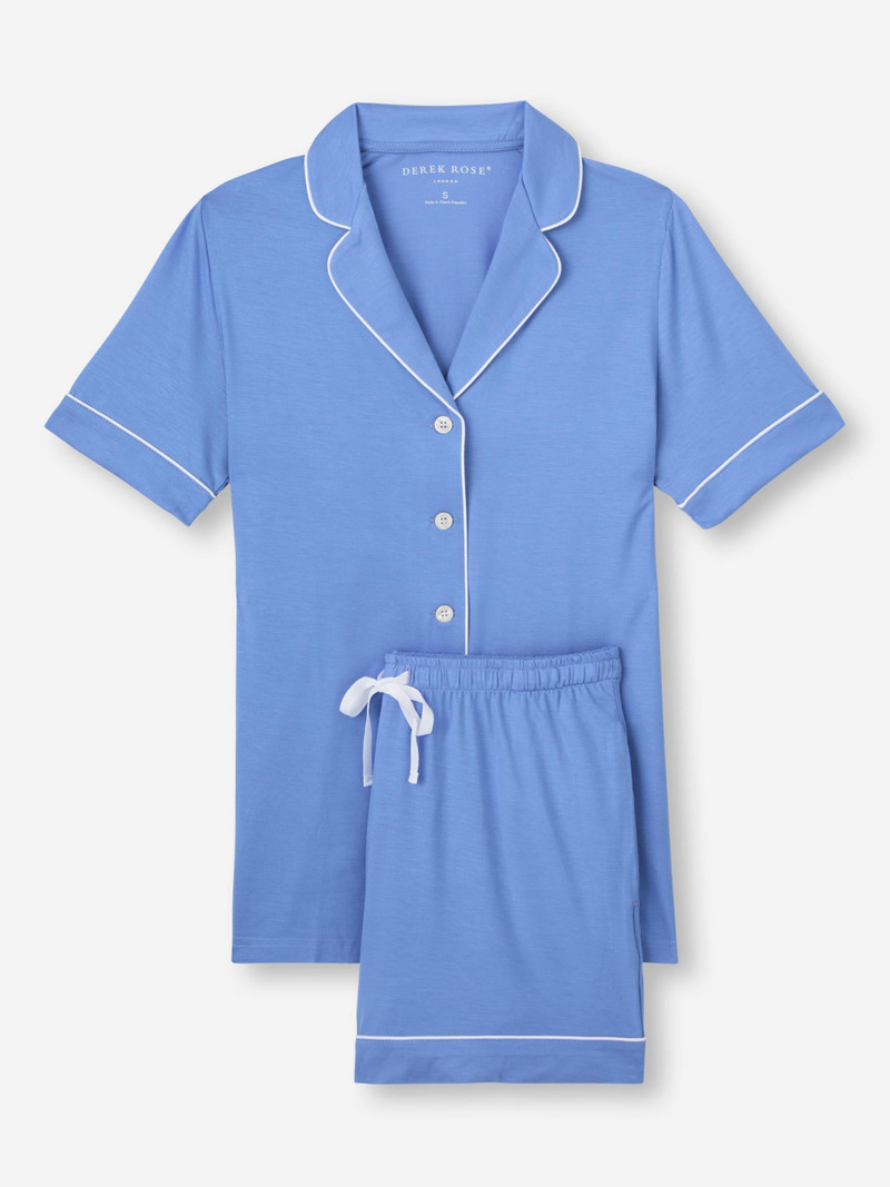 Women's Short Pajamas Lara Micro Modal Stretch Periwinkle 1