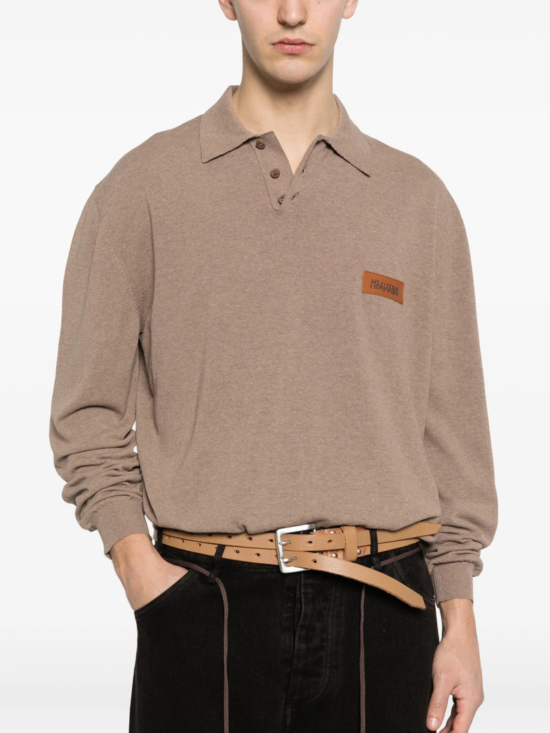 MAGLIANO Magliano Long-sleeve Logo-patch Polo Shirt outlook
