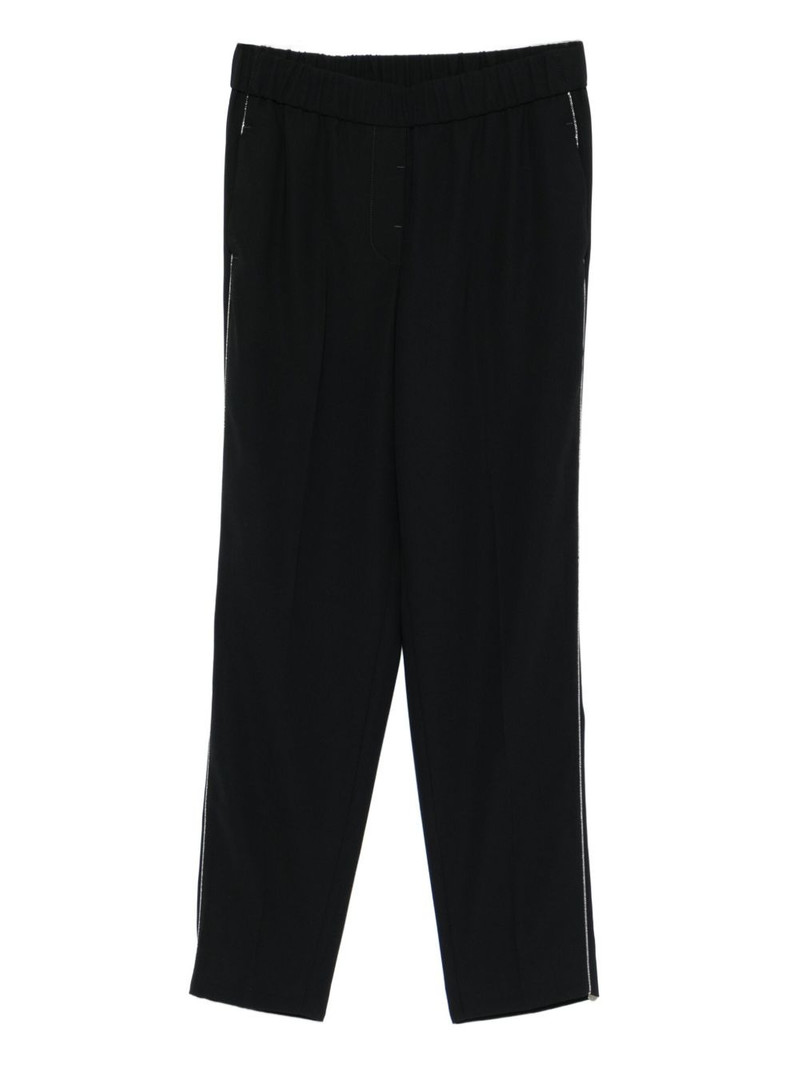 elasticated-waistband trousers 1
