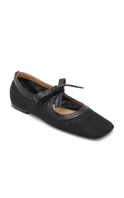 ULLA JOHNSON Celo Bow-Detailed Fabric Flats black outlook