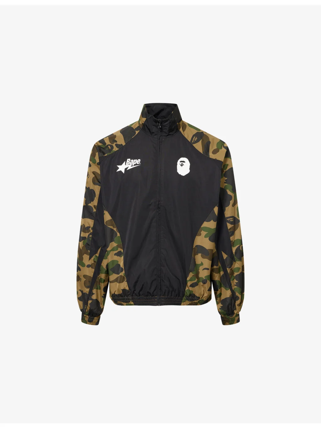Camo-Print Funnel-Neck Shell Jacket - 1