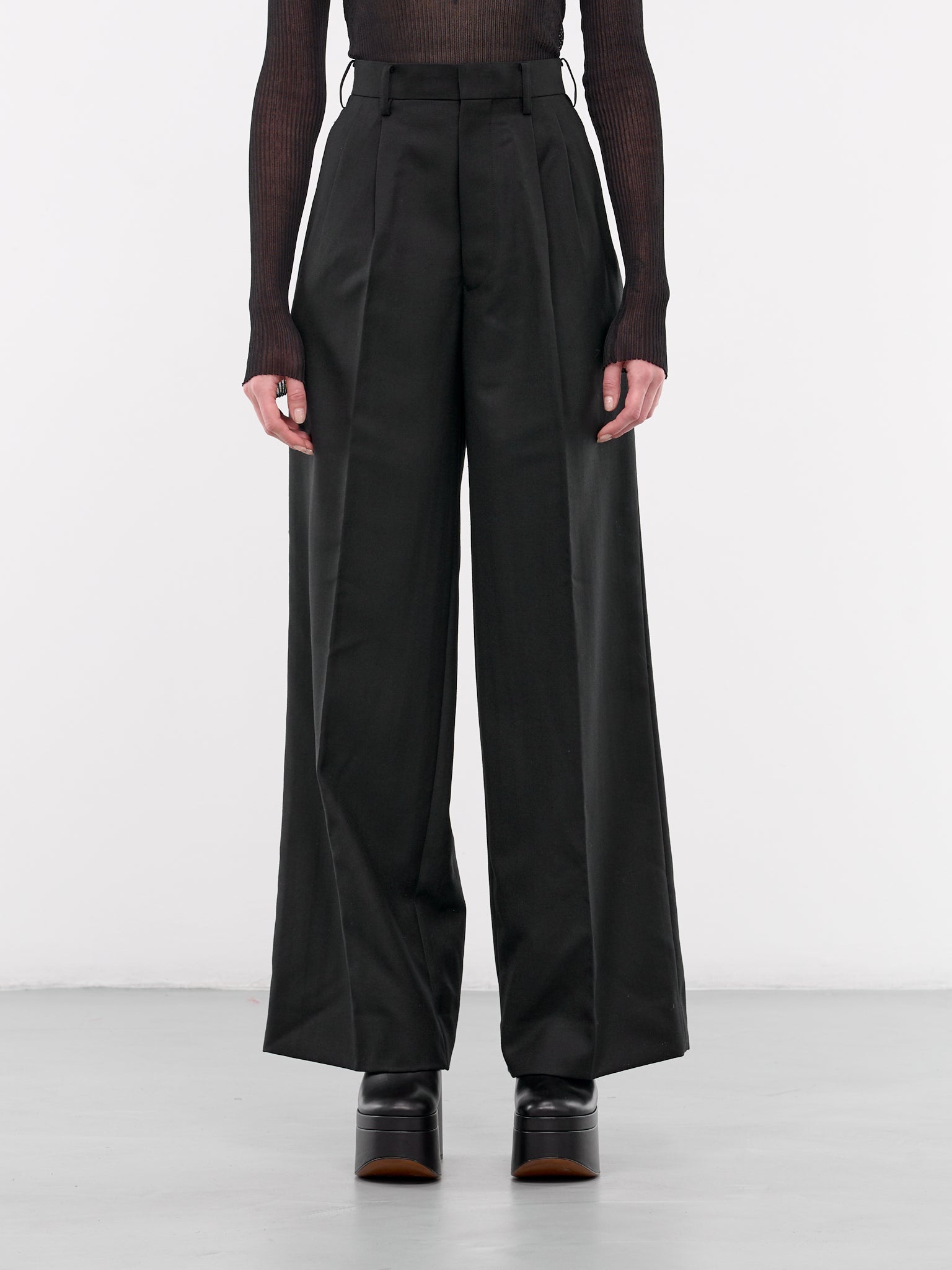 Pleated Wool Trousers - 1