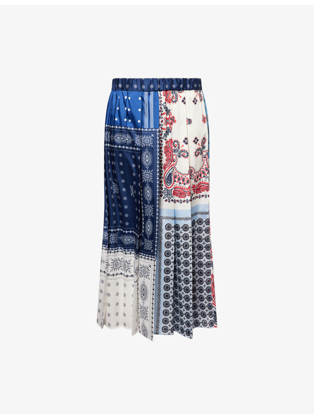 Luna Pleated Woven Midi Skirt - 1