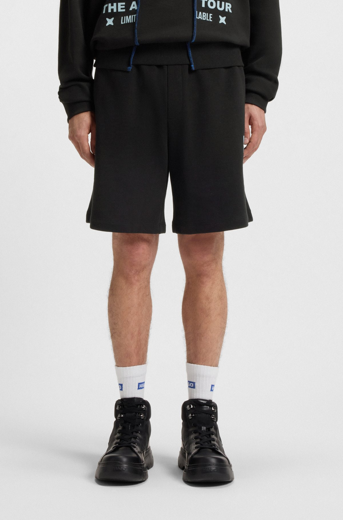 COTTON-TERRY SHORTS WITH MIXED LOGO ARTWORK - 2