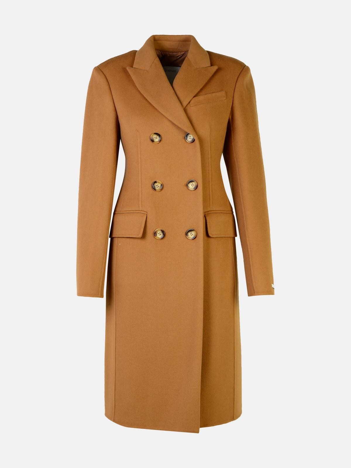 'MORGANA' BEIGE VIRGIN WOOL COAT - 1