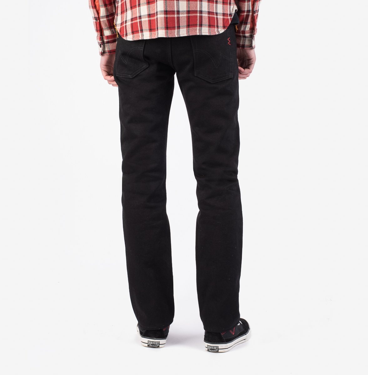 IH-666S-SBG 21oz Selvedge Denim Slim Straight Cut Jeans -  Superblack (Fades To Grey) - 3