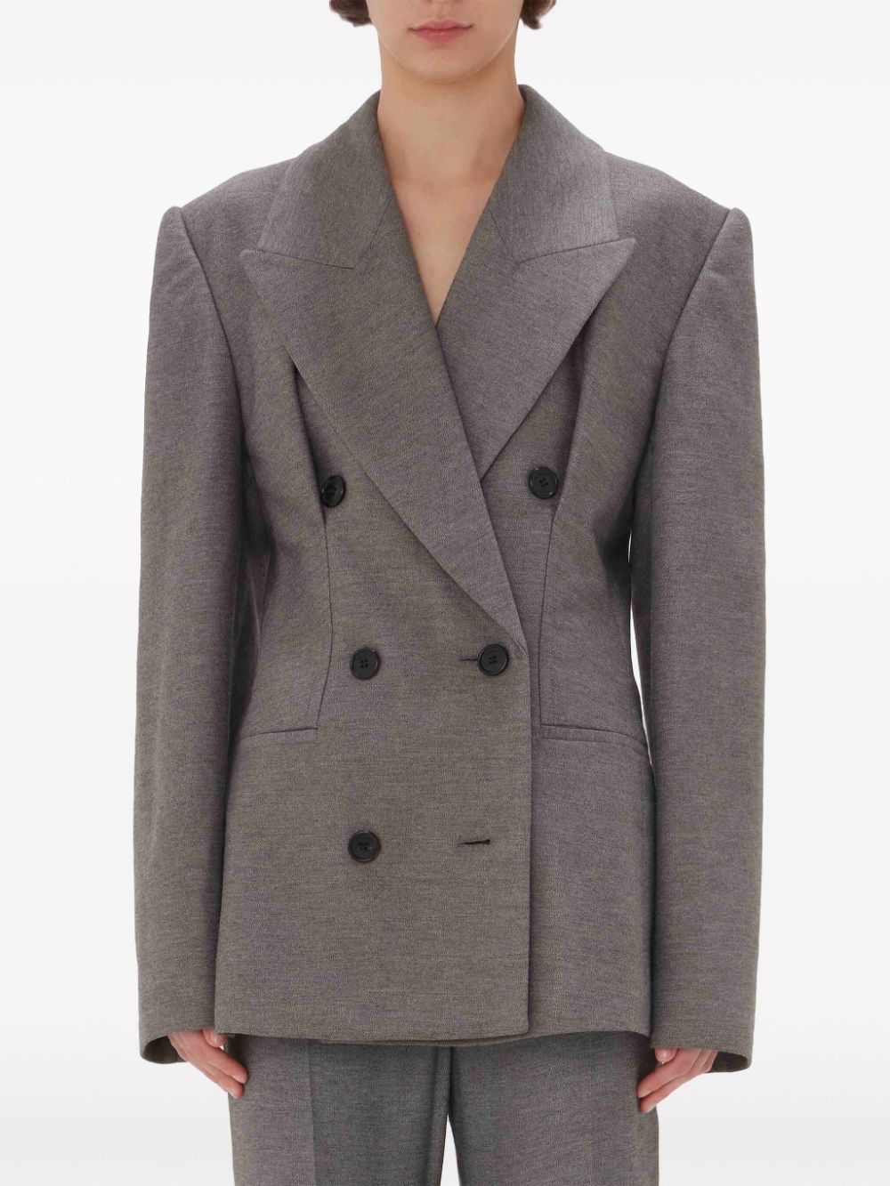 double-breasted hourglass blazer - 3