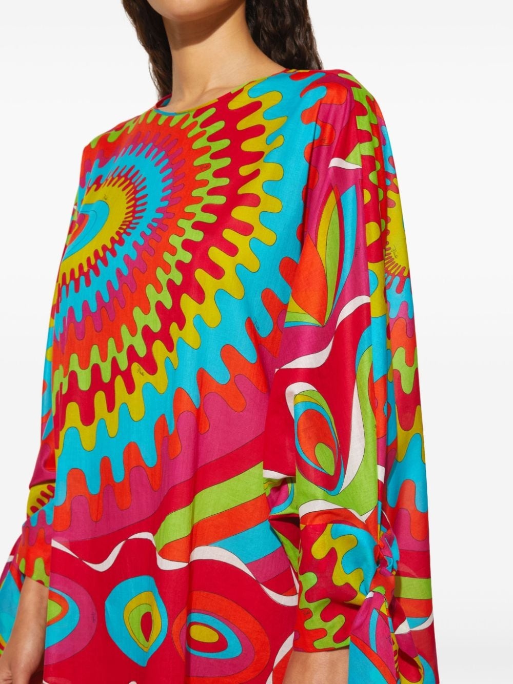 Bersaglio-print kaftan minidress - 5