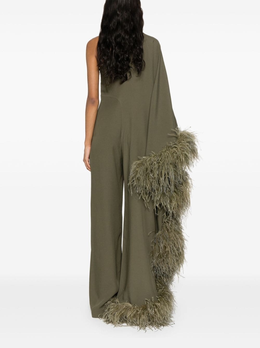 Ebro feather-trim jumpsuit - 4