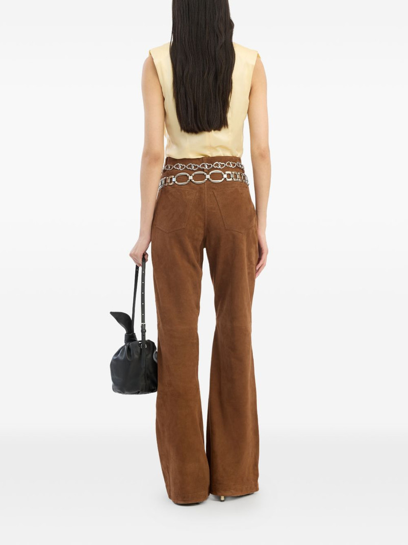 high-waisted suede trousers 4