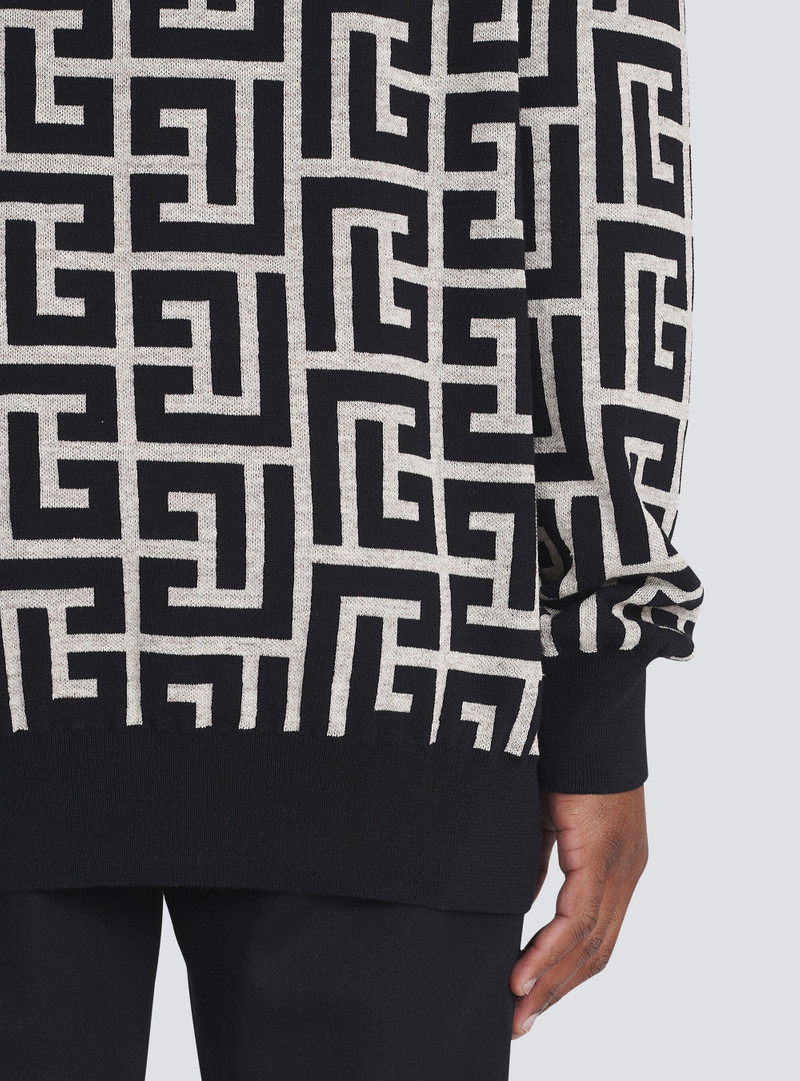 Wool sweater with Balmain monogram 8
