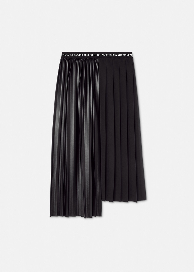Faux Leather Pleated Midi Skirt 1