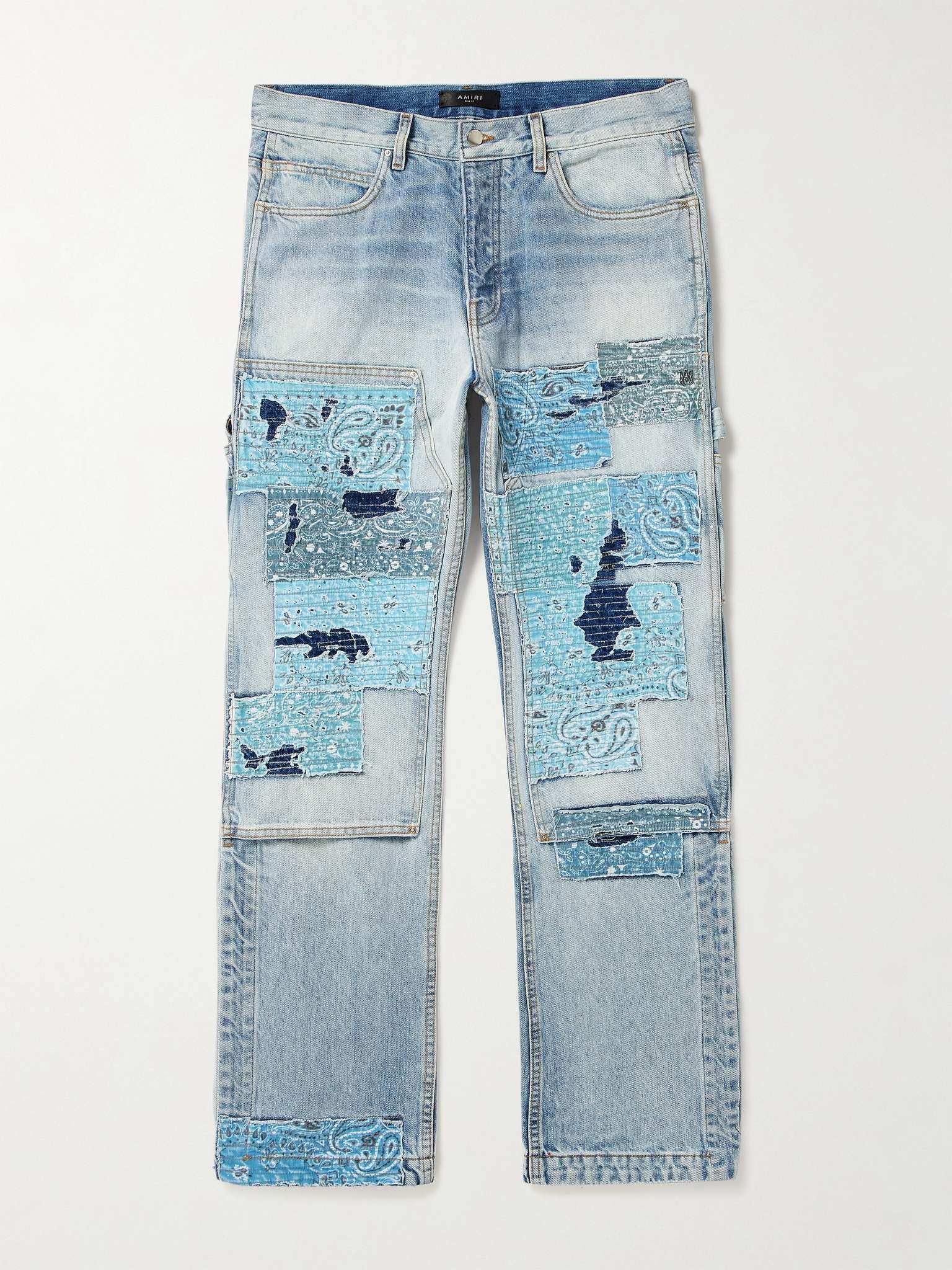 Carpenter Straight-Leg Distressed Patchwork Panelled Jeans - 1