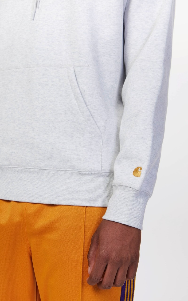 HOODED CHASE SWEATSHIRT ASH HEATHER/GOLD - 7