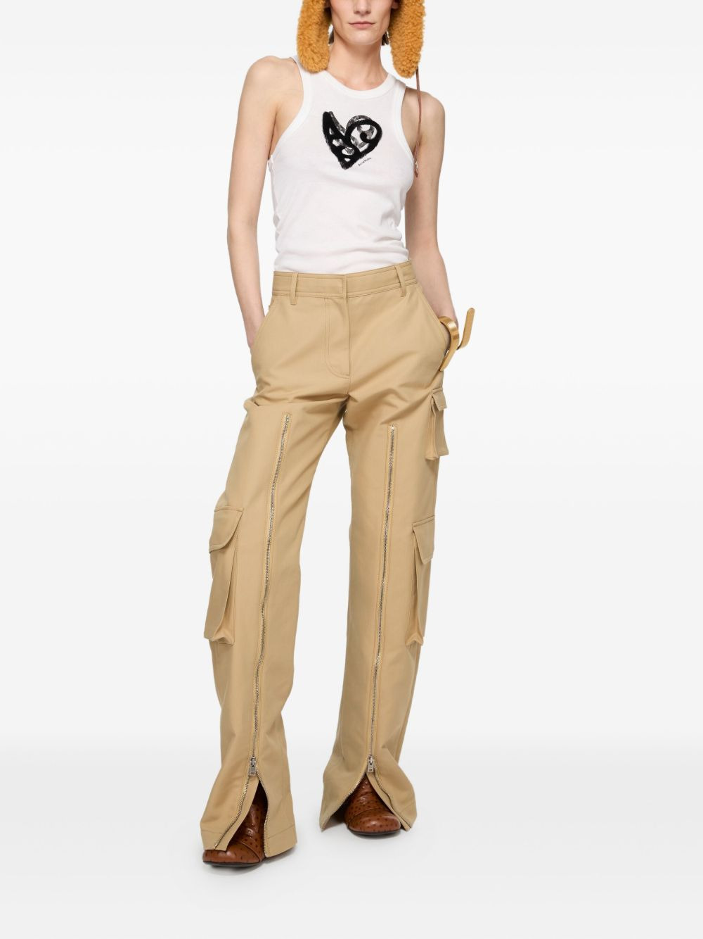 zip-detail cargo trousers - 2