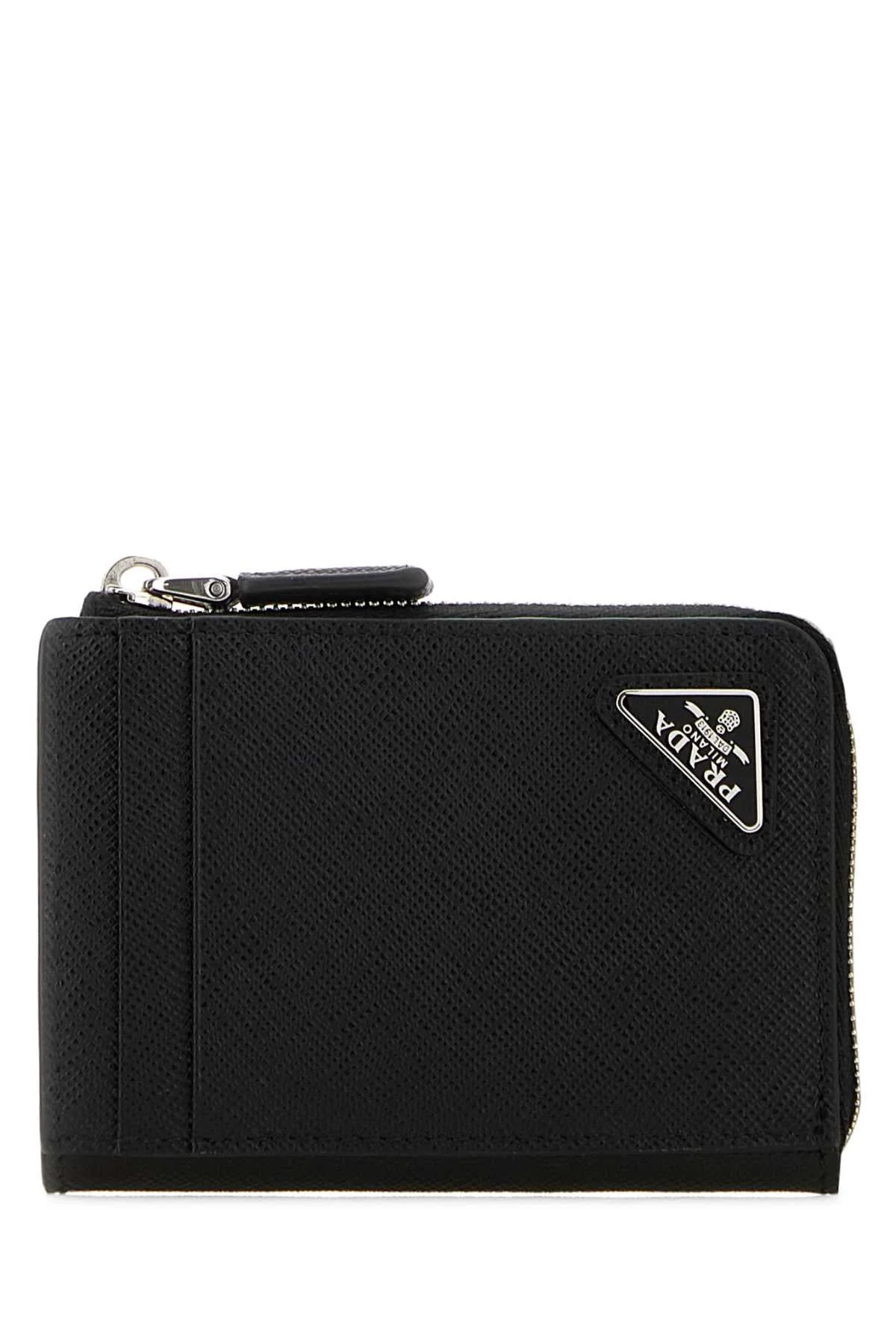 Prada Men Black Leather Card Holder - 1