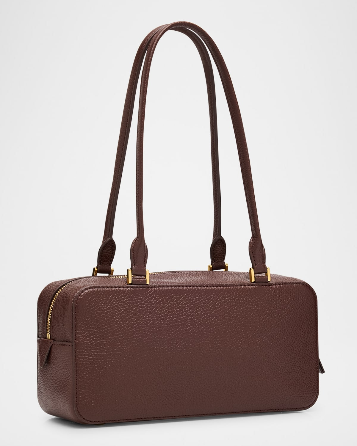 Boxy Grain Leather Shoulder Bag - 3