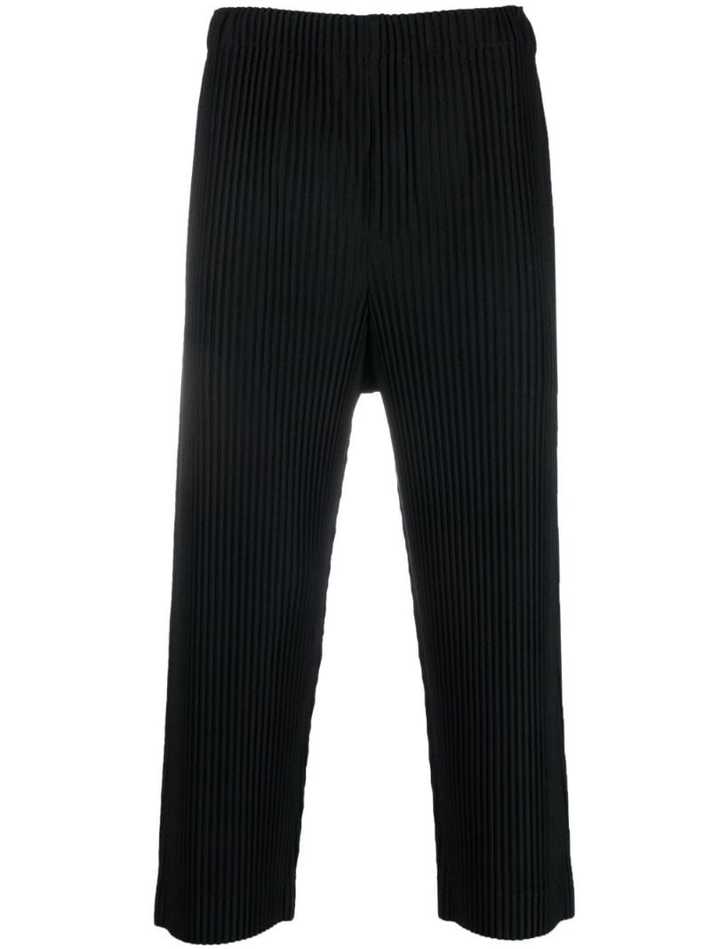 cropped pleated trousers - 1