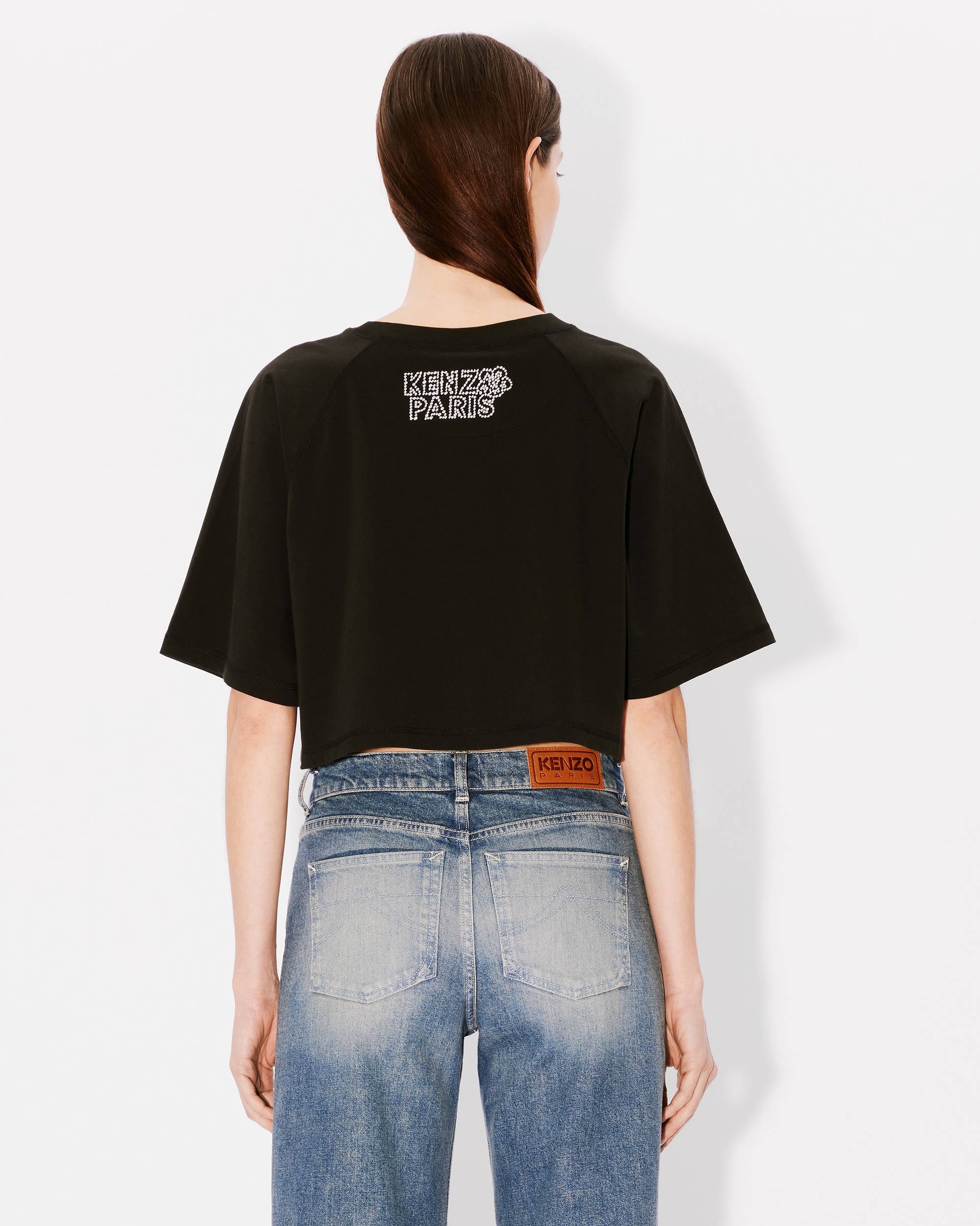 'KENZO Constellation' embroidered cropped T-shirt - 4