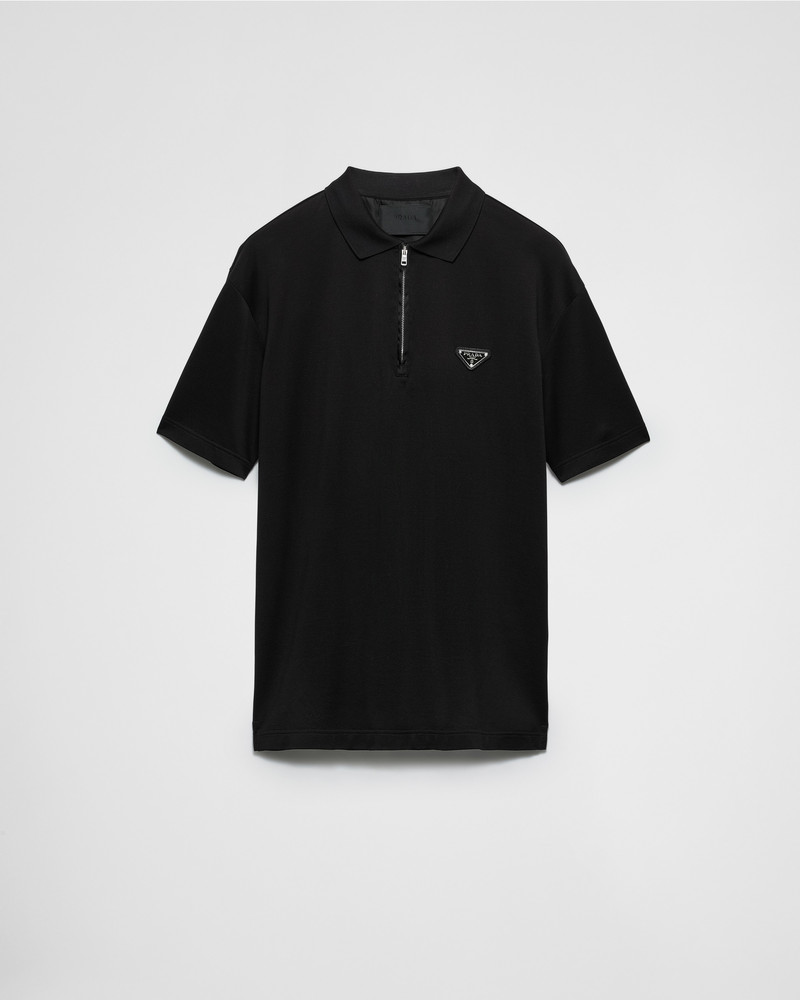 Piqué polo shirt with Re-Nylon details 1