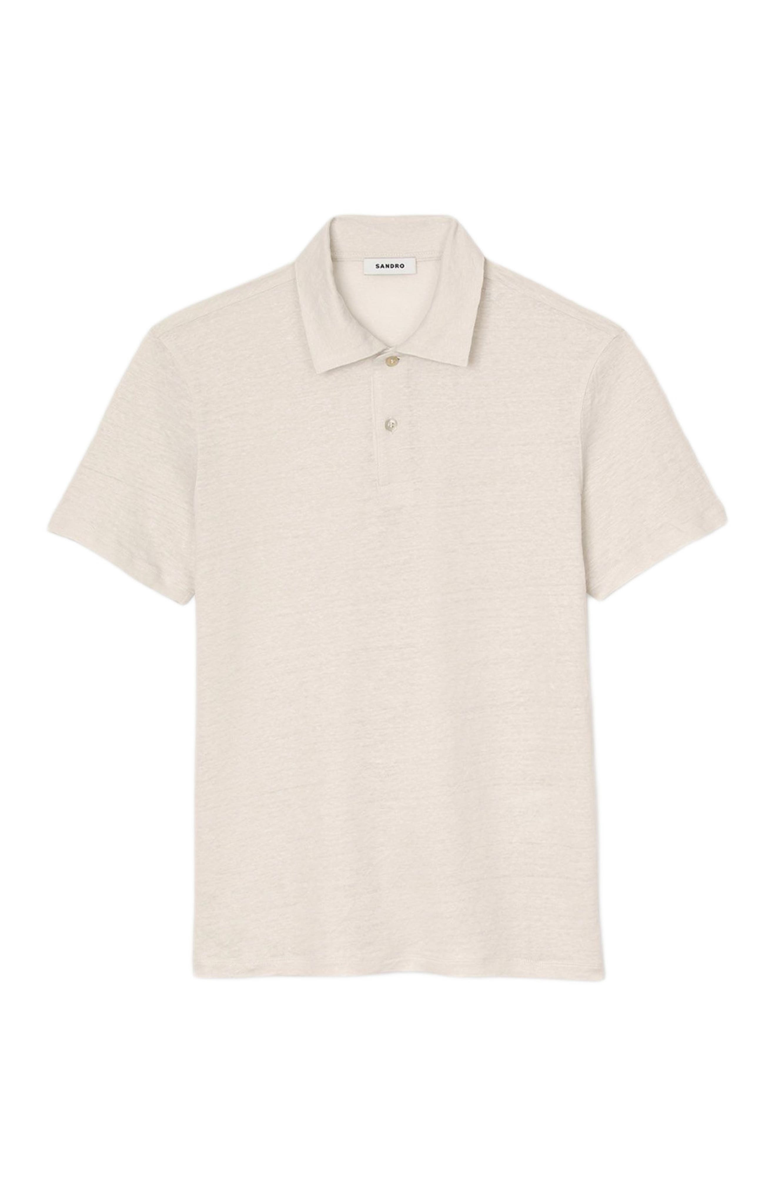 SANDRO Linen polo shirt in Ivory. at Nordstrom - 6