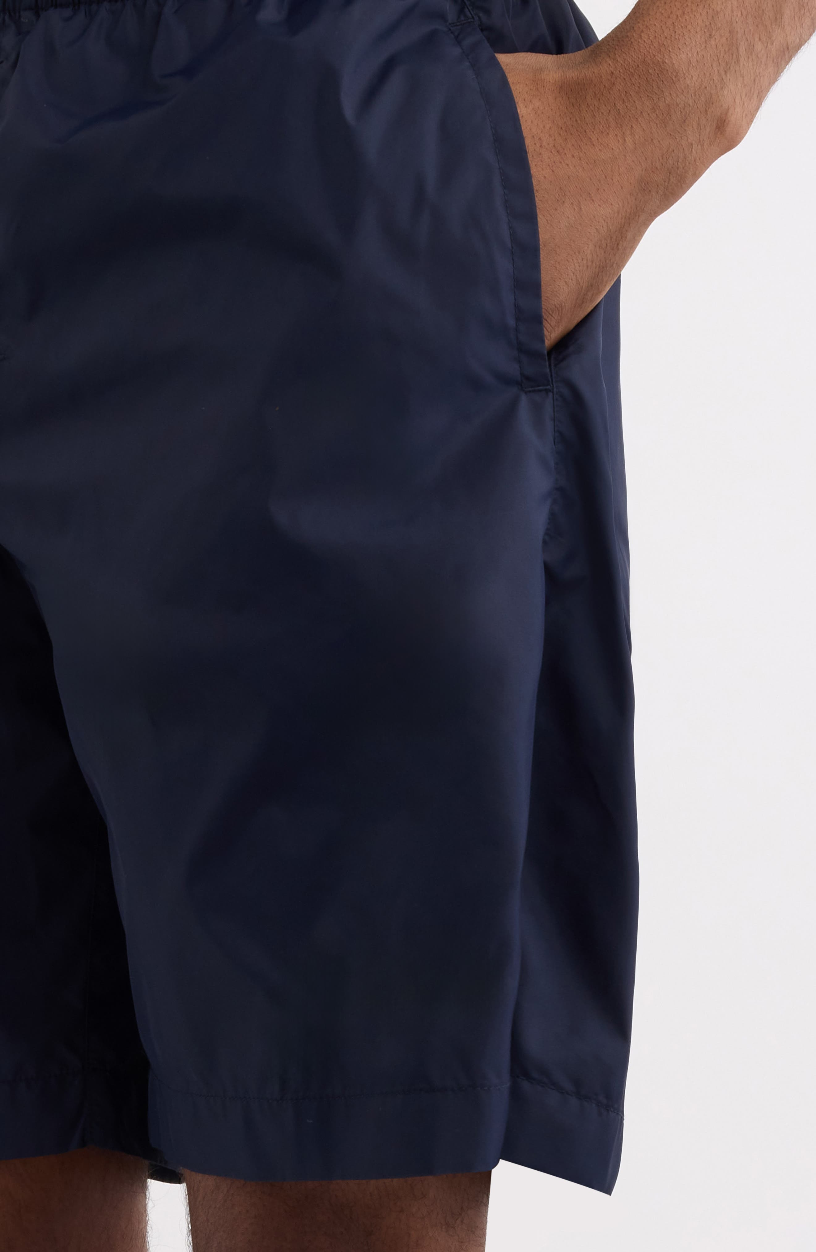 Givenchy Logo Embroidered Swim Trunks in Dark Blue at Nordstrom - 4