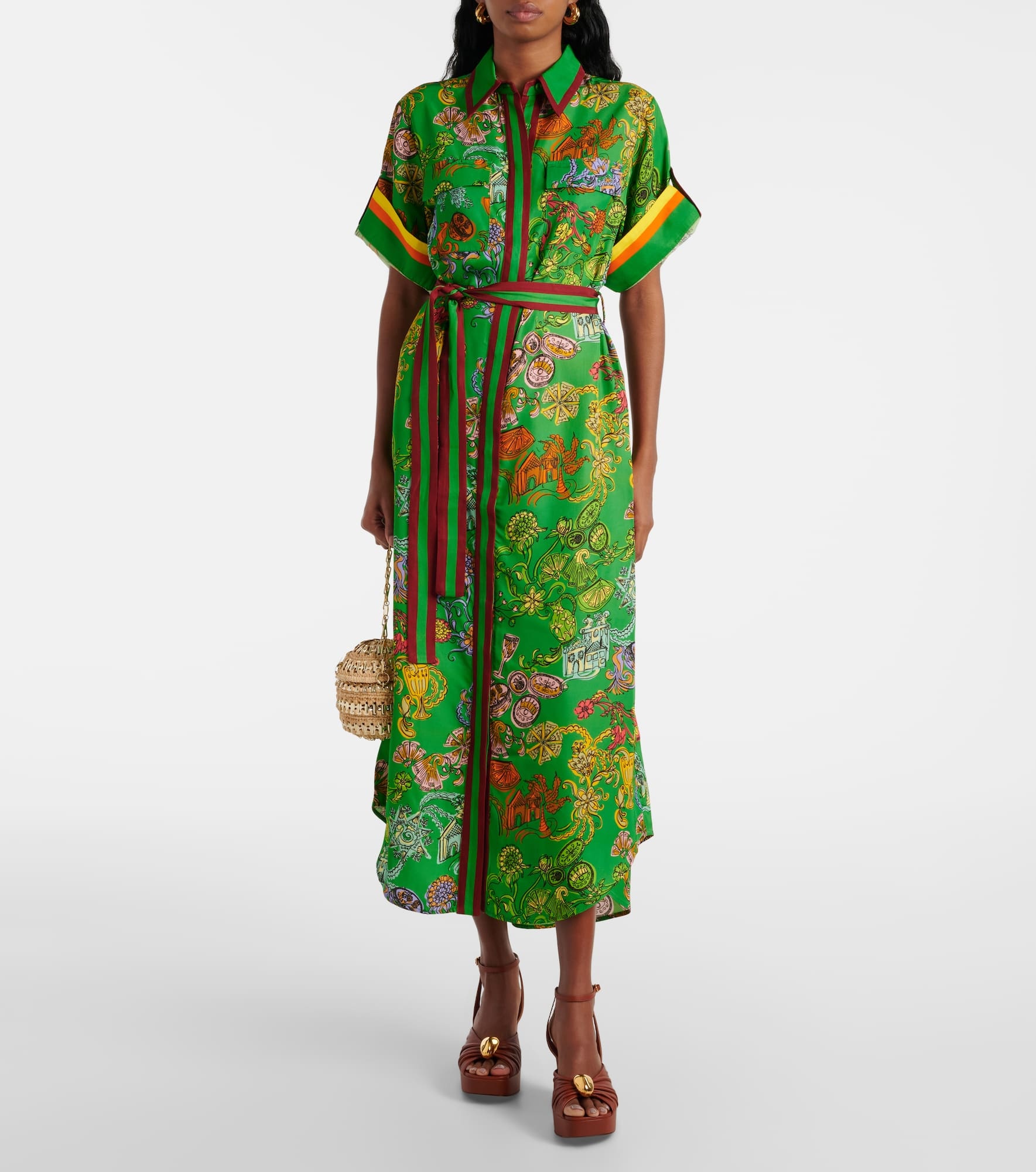 Fiesta printed belted shirtdress - 2