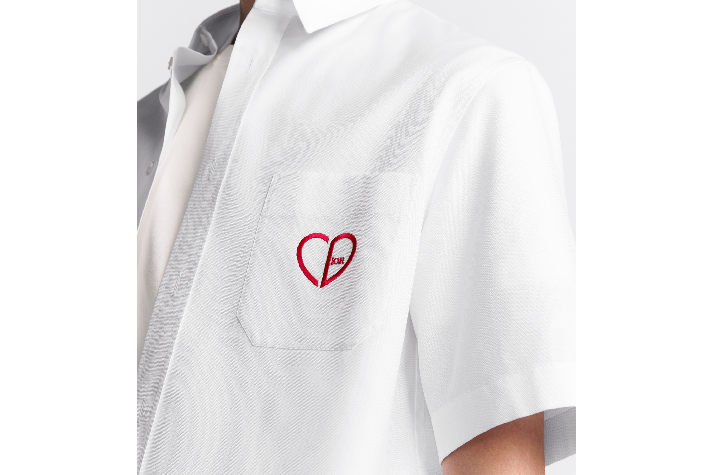 CD Heart Embroidered Short-Sleeved Shirt - 5