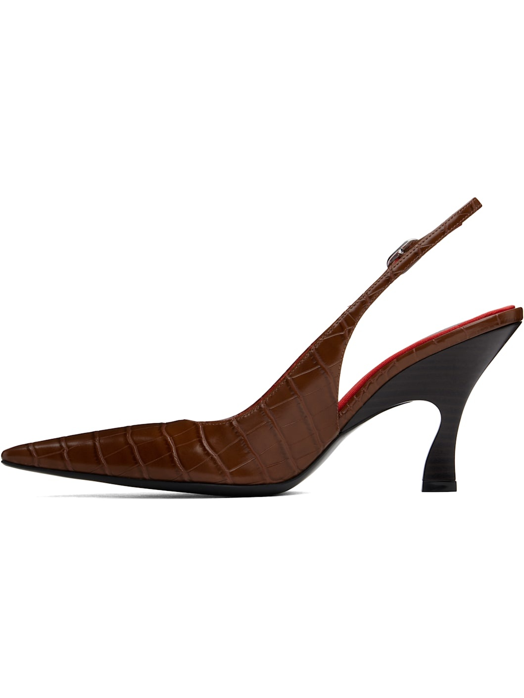 Brown Elsa Pointed Toe Slingback Heels - 3