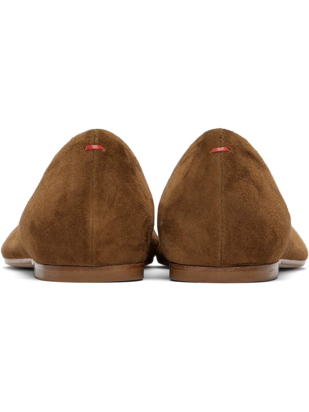 Tan Cassy Pointed-Toe Suede Ballerina Flats - 2
