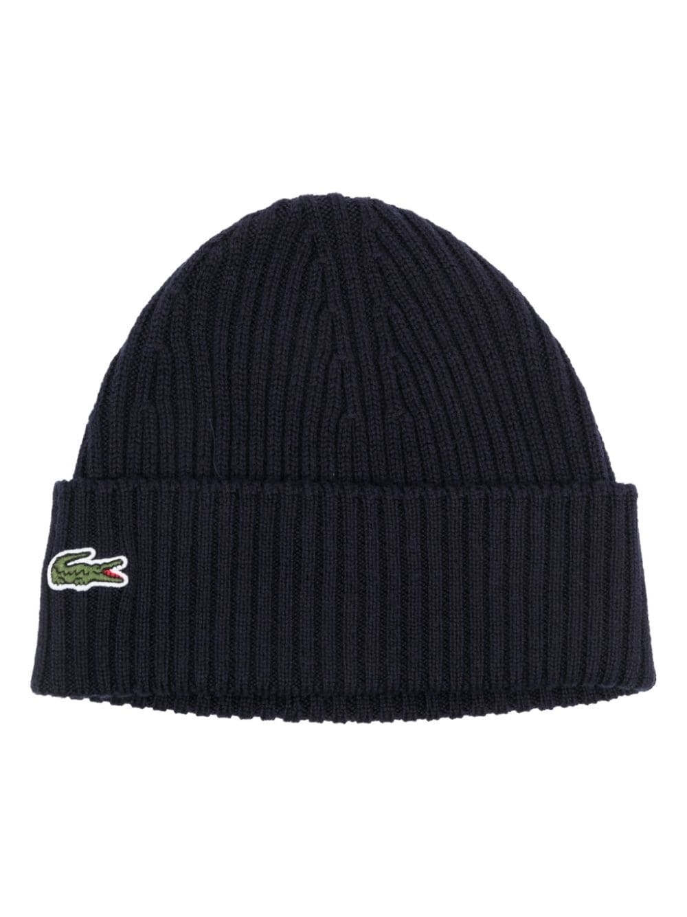 logo-patch ribbed-knit beanie - 1