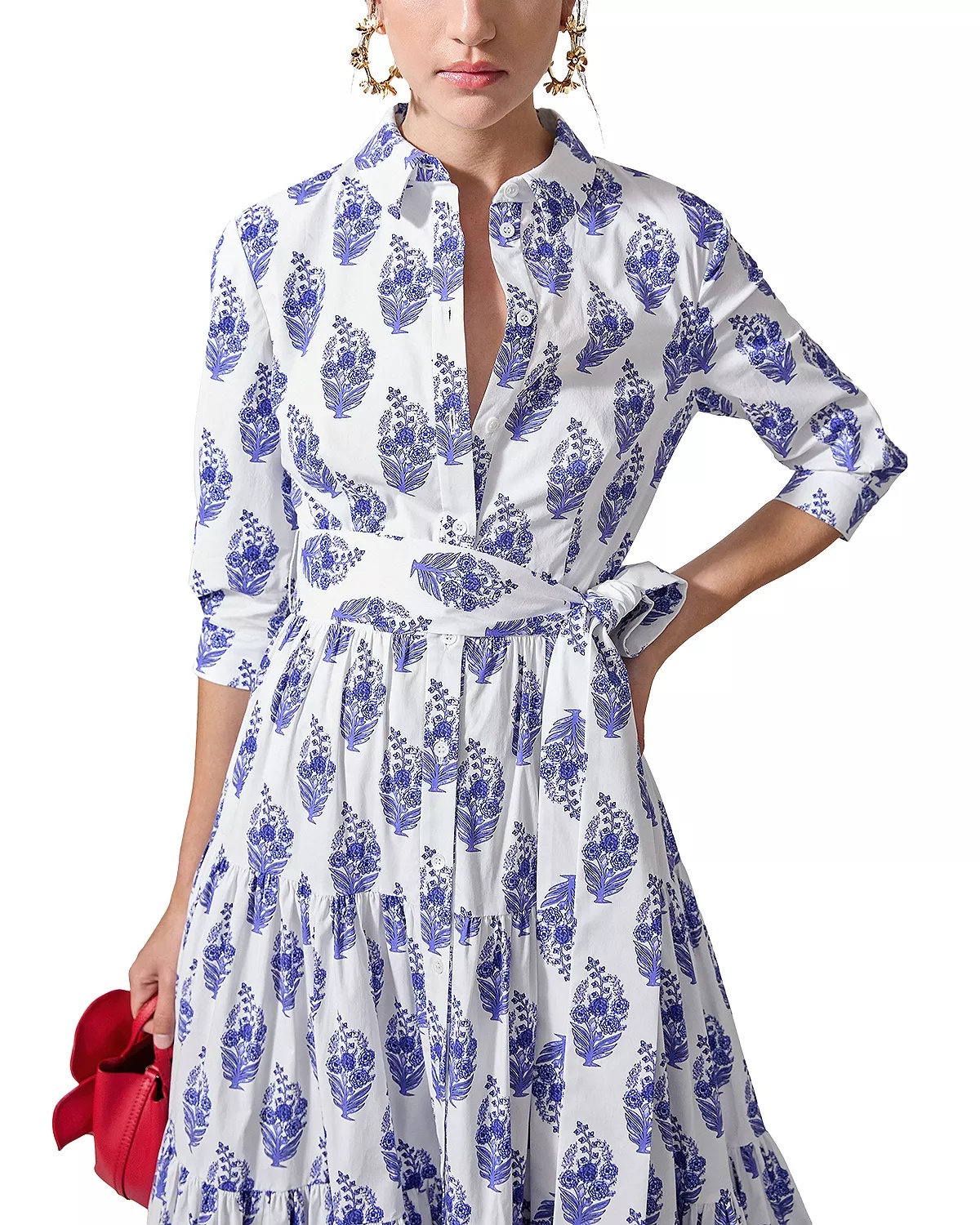 Tiered Midi Shirt Dress - 2
