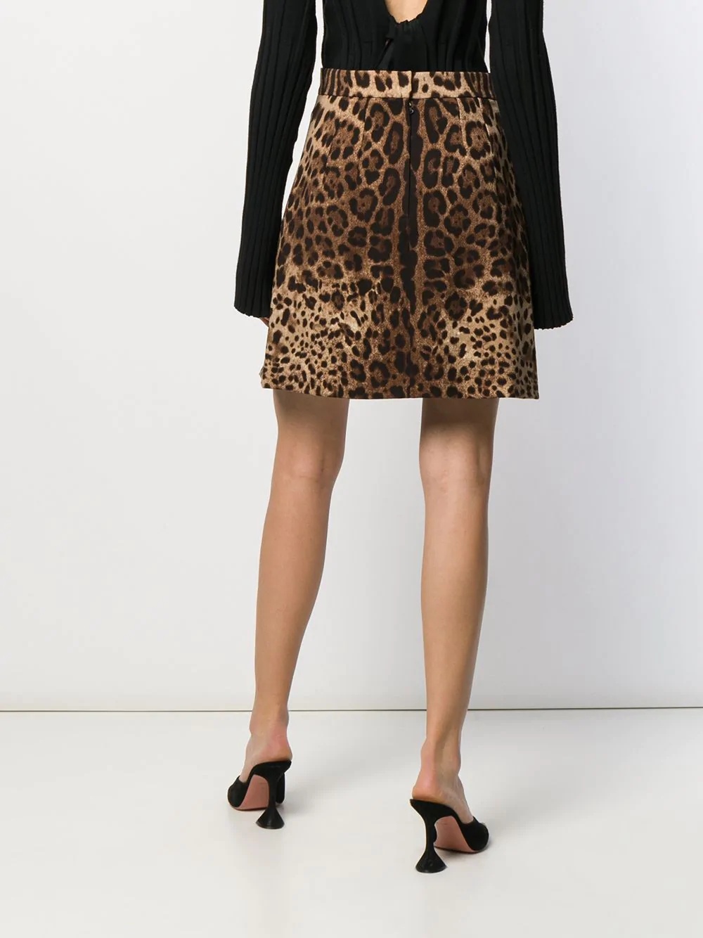 leopard print A-line skirt - 4