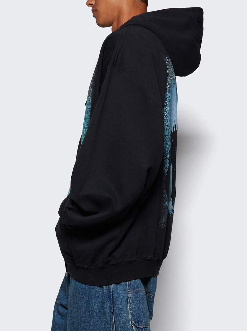 Cof Cut-up Oversized Zip-up Hoodie Black 3