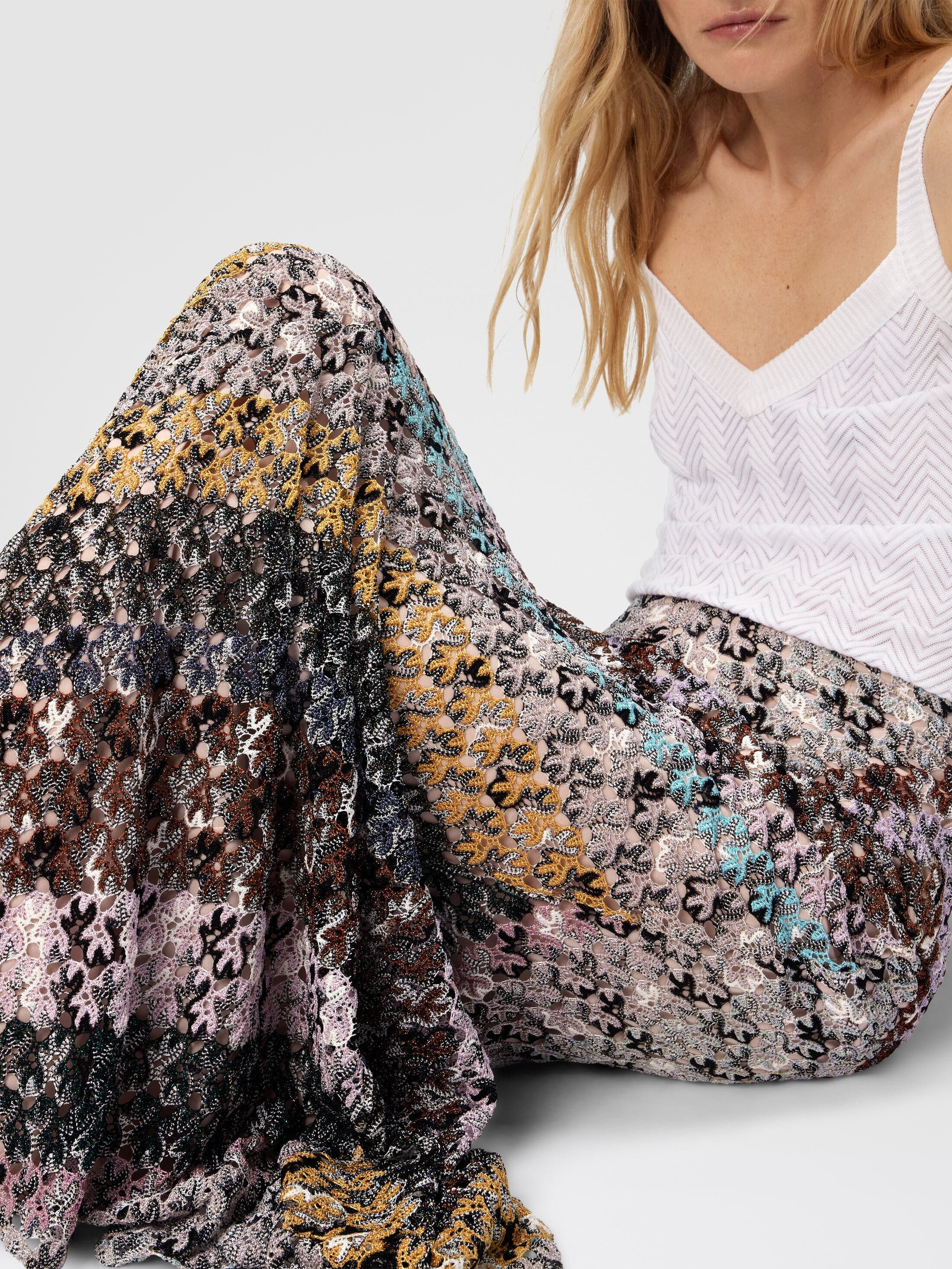 Missoni Flared Long Skirt In Lace in Multicoloured at Nordstrom - 4