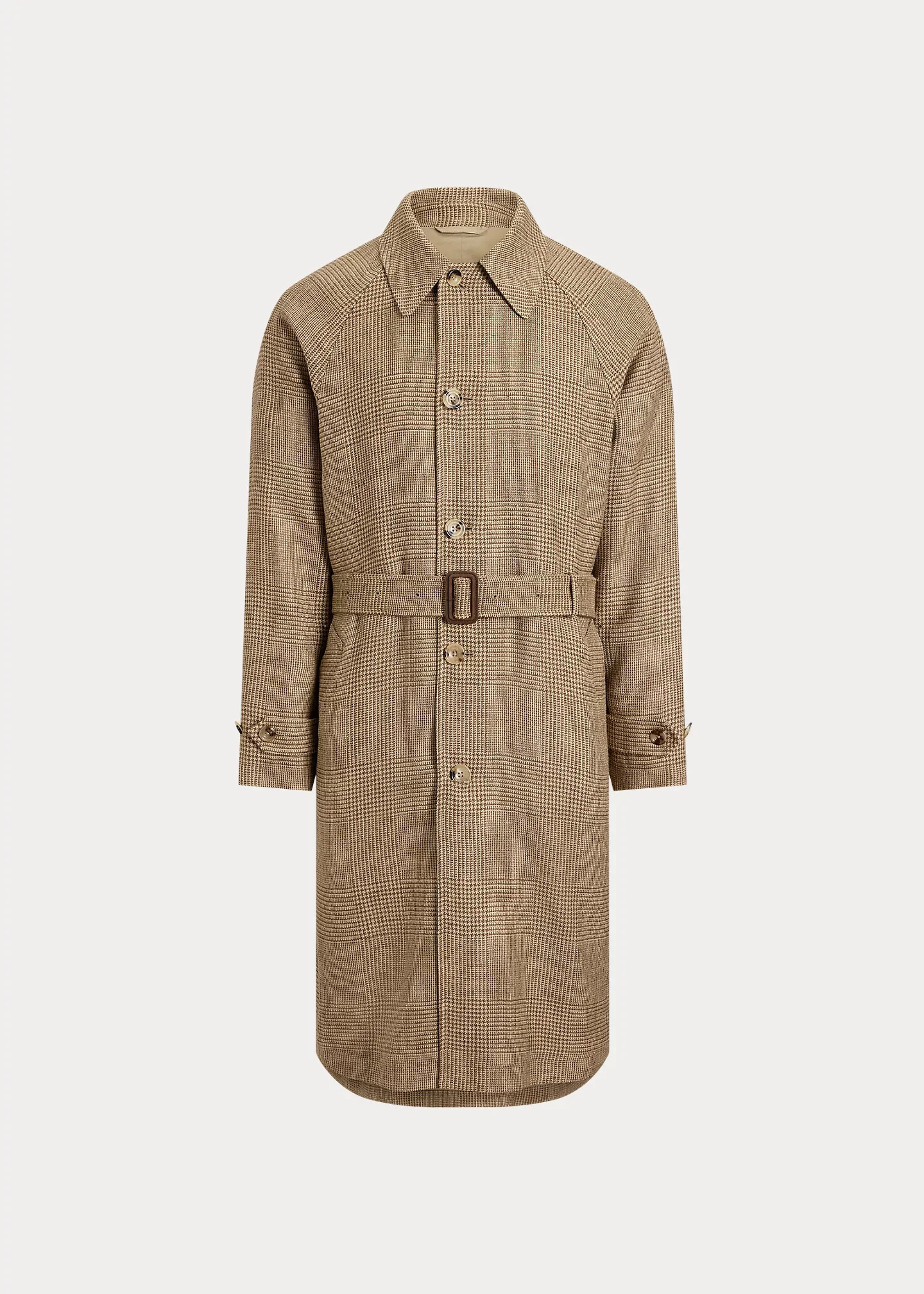 Glen Plaid Summer Tweed Balmacaan Coat - 1