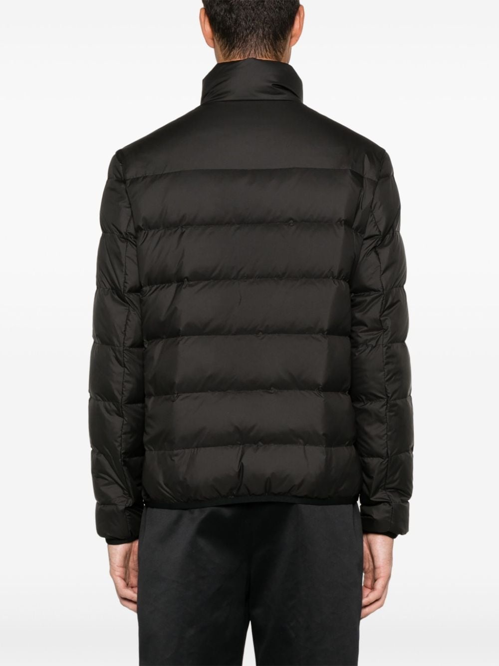 logo-embroidered puffer jacket - 4