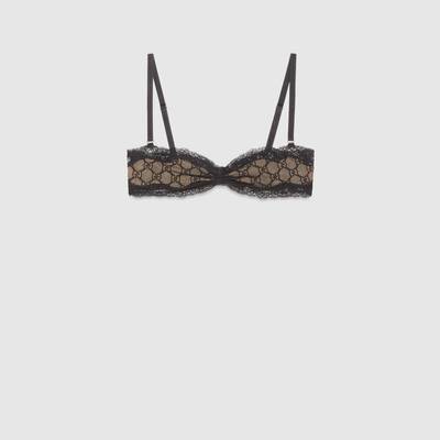 GUCCI GG embroidered tulle bra outlook