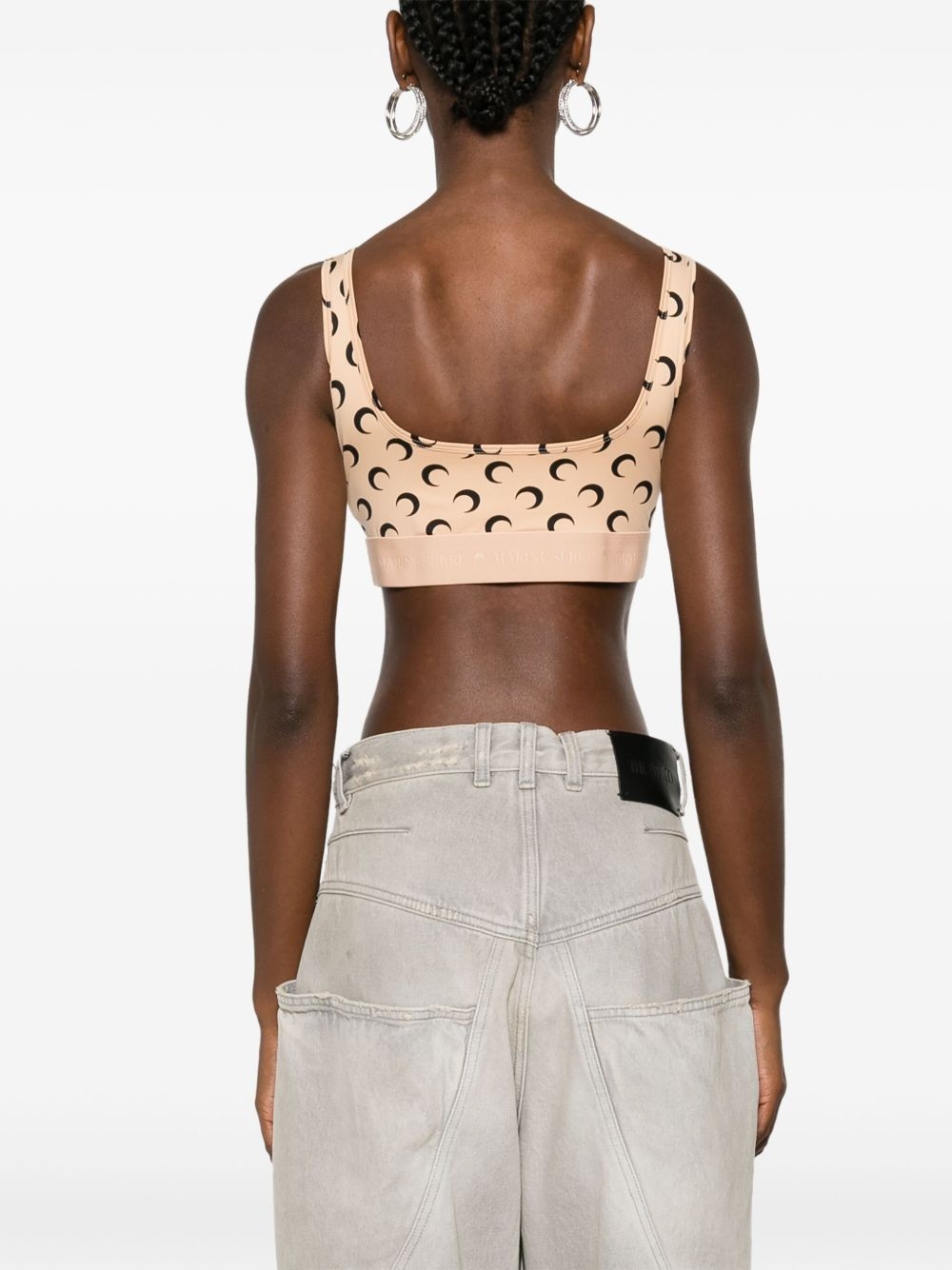 Crescent Moon-print crop top - 4