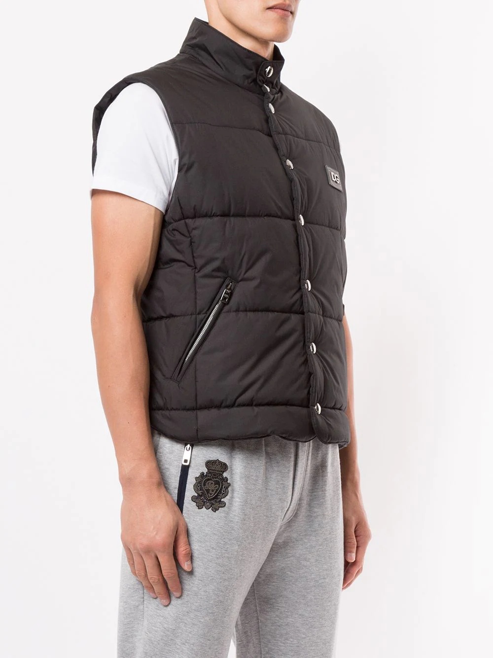 logo plaque padded vest - 3