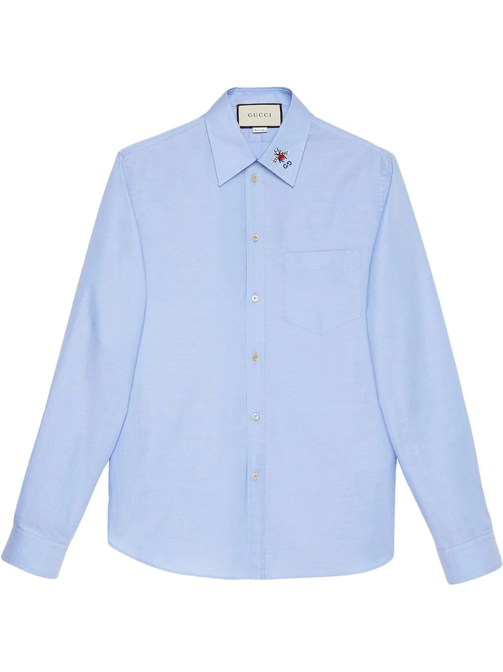 Oxford shirt with embroidered collar - 1