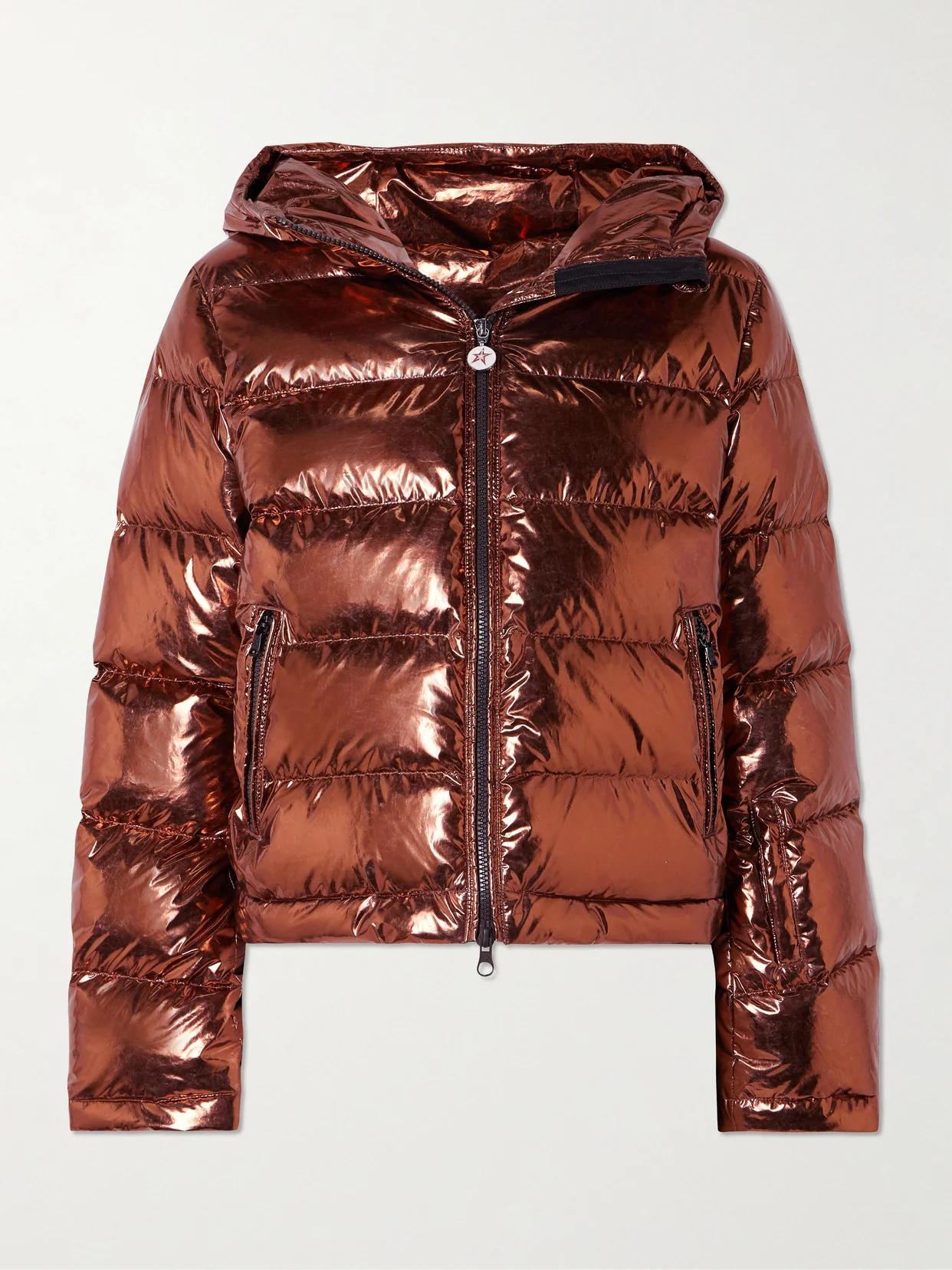Polar Flare Metallic Quilted Down Ski Jacket - 1